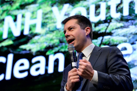 Democratic presidential hopeful Pete Buttigieg, pictured at a town hall meeting in Concord, New Hampshire, appears to be getting a bounce from his strong performance in Iowa