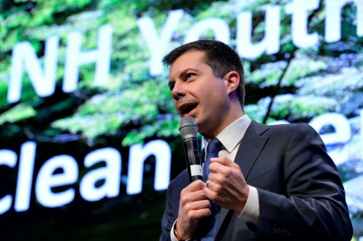 Democratic presidential hopeful Pete Buttigieg, pictured at a town hall meeting in Concord, New Hampshire, appears to be getting a bounce from his strong performance in Iowa