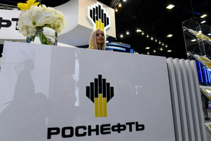 The stand of Russian oil giant Rosneft, which has been active with Venezuela, at the Saint Petersburg International Economic Forum in 2018