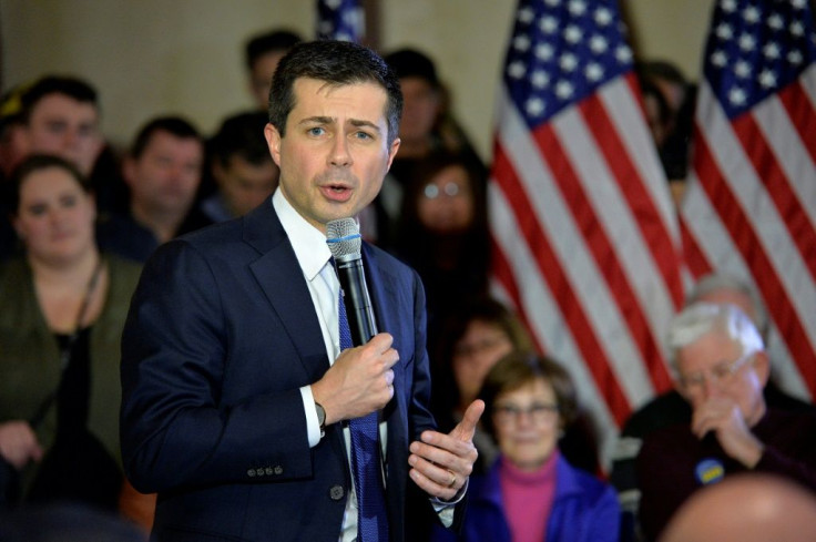 Democratic presidential candidate Pete Buttigieg holds a campaign event in Merrimack, New Hampshire