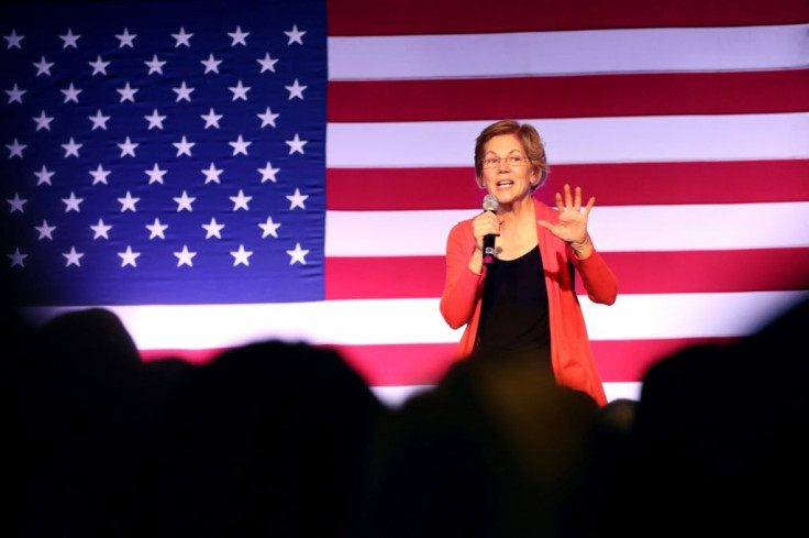 Democratic presidential candidate Elizabeth Warren speaks at campaign event in Derry, New Hampshire