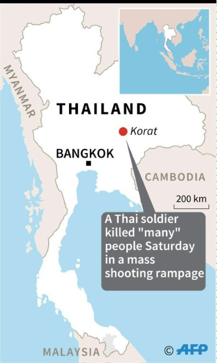 A Thai soldier has gunned down at least 17 people