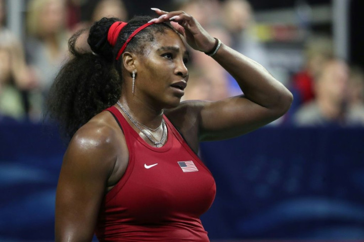 Shock defeat: Serena Williams reacts as she loses for the first time in Fed Cup singles action to Latvia's world number 41 Anastasija Sevastova