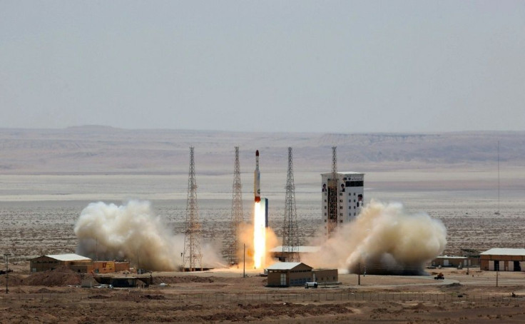 Iran has said the scientific observation satellite Zafar would be launched into orbit by a Simorgh rocket like the one seen in this picture released by the defence ministry in July 2017