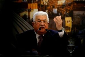 Palestinian president Mahmud Abbas, pictured here delivering a speech in the West Bank city of Ramallah, is expected to be on hand for a UN Security Council vote on the US Mideast peace plan