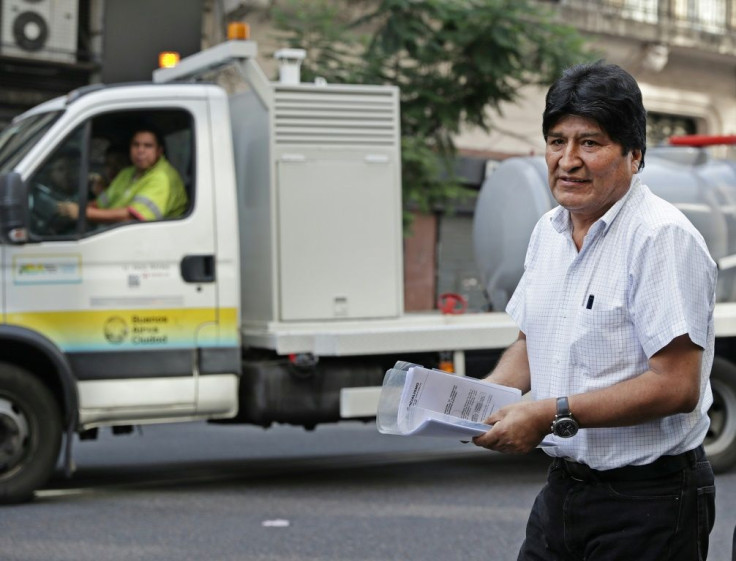 Former Bolivia president Evo Morales, pictured in Argentina in January 2020, is standing for election to the Senate in May's vote