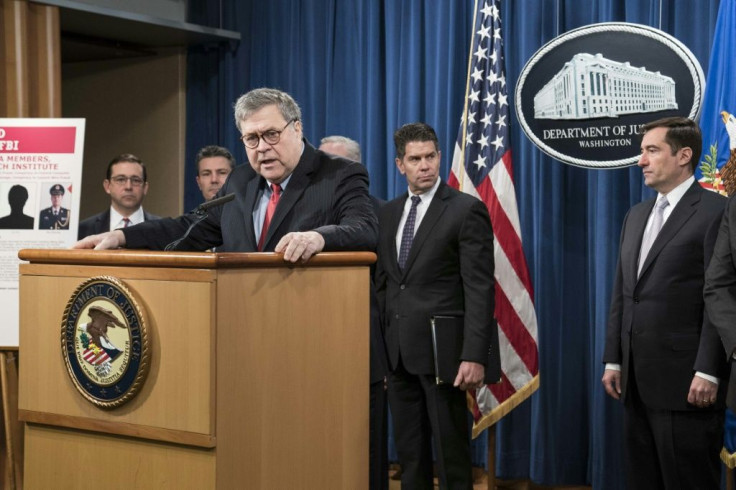 US Attorney General William Barr announces the indictment of four members of China's People's Liberation Army for the 2017 hack of US credit rating company Equifax