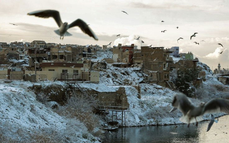 Snow carpets Iraq's main northern city of Mosul, nestled on the banks of the River Tigris