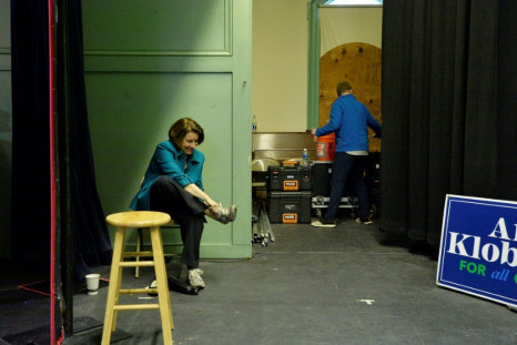 Senator Amy Klobuchar, pictured after a town hall in Exeter, New Hampshire on February 10, 2020, has been rising in the polls