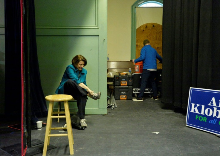 Senator Amy Klobuchar, pictured after a town hall in Exeter, New Hampshire on February 10, 2020, has been rising in the polls