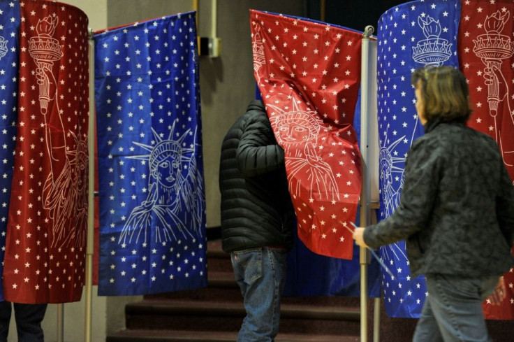 Voters at the Northwest Elementary School polling station in Manchester, New Hampshire on February 11, 2020