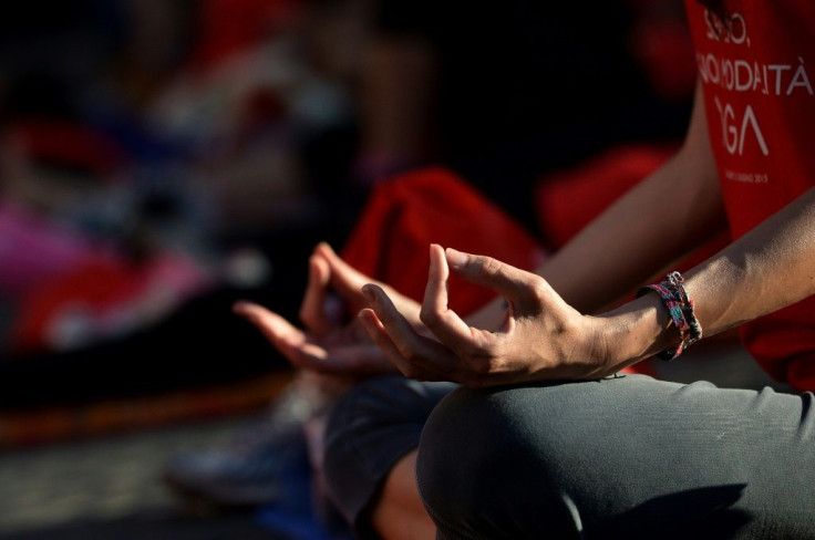 Passengers have been doing yoga to keep their spirits up