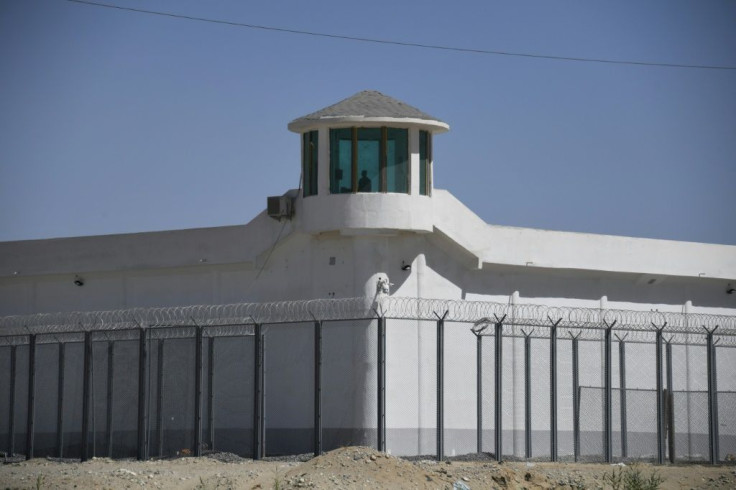 A watchtower at a high-security facility on the outskirts of Hotan, in China's northwestern Xinjiang region, believed to house a re-education camp where mostly Muslims are detained