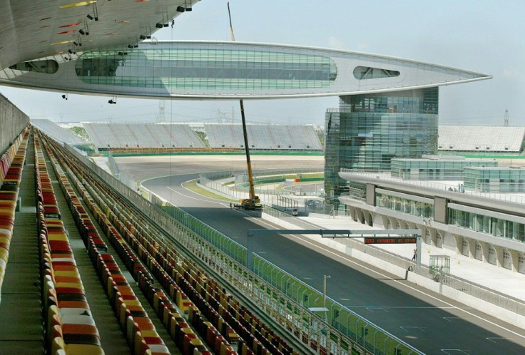 A general view of the spectators stand at the Grand Prix circuit in Shanghai