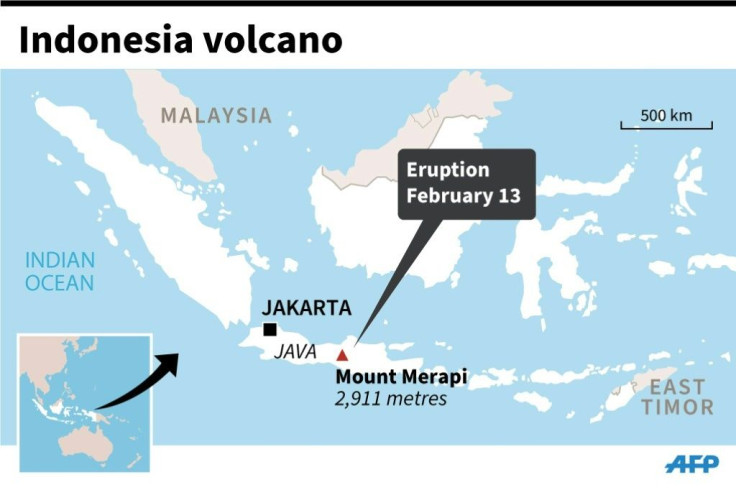 Map of Indonesia locating Mount Merapi volcano which erupted Thursday