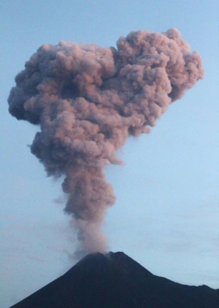Volcanic ash rained down on a 10-square kilometre area