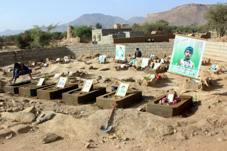 An air strike by the Saudi-led coalition on a school bus in Yemen's Dahyan region in 2018 killed at least 40 children