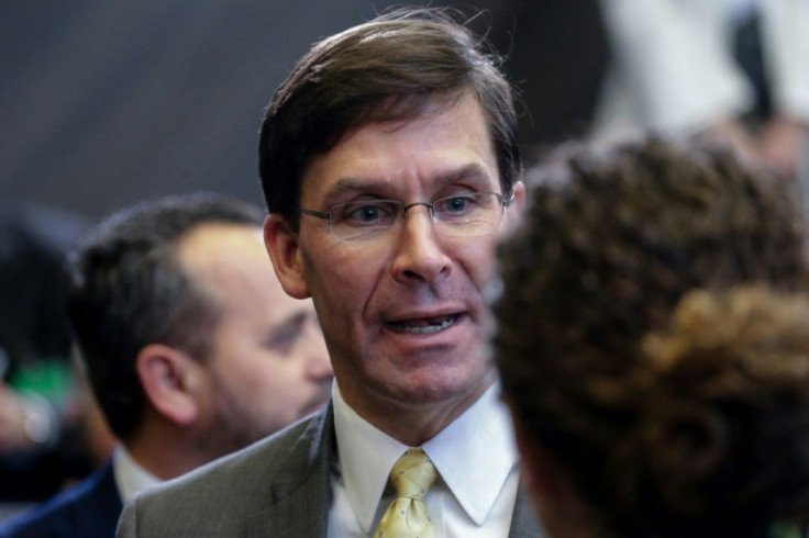 A rocket slammed into an Iraqi base where American troops are stationed in the remote province of Kirkuk, Iraq's military and a US security source said' US Secretary of Defense Mark Esper attends a NATO defence ministers' meeting in Brussels on February 1