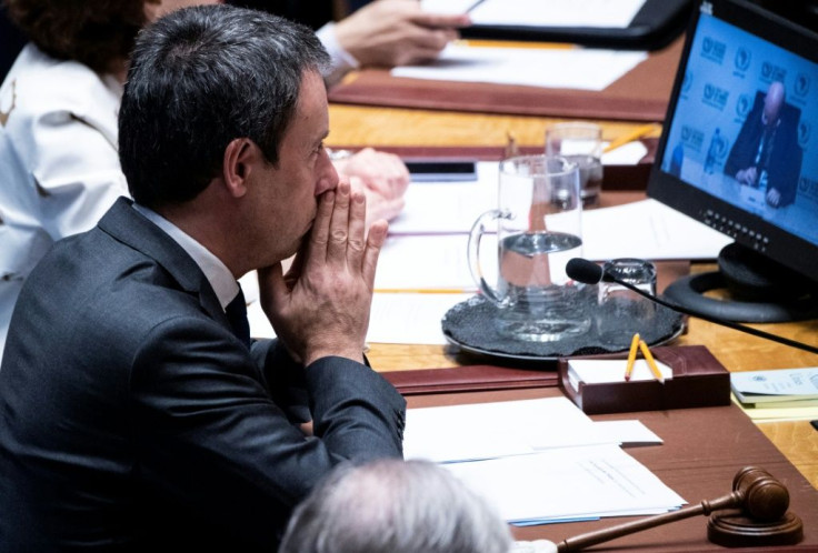 Belgian foreign minister Philippe Goffin, pictured at a Security Council meeting on February 11, 2020, says committing troops would require the approval of parliament