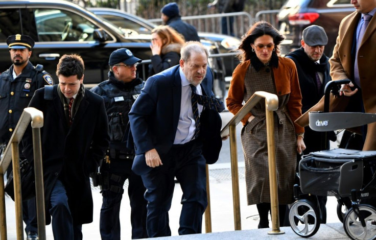 Harvey Weinstein arrives at Manhattan Criminal Court in New York on February 14, 2020