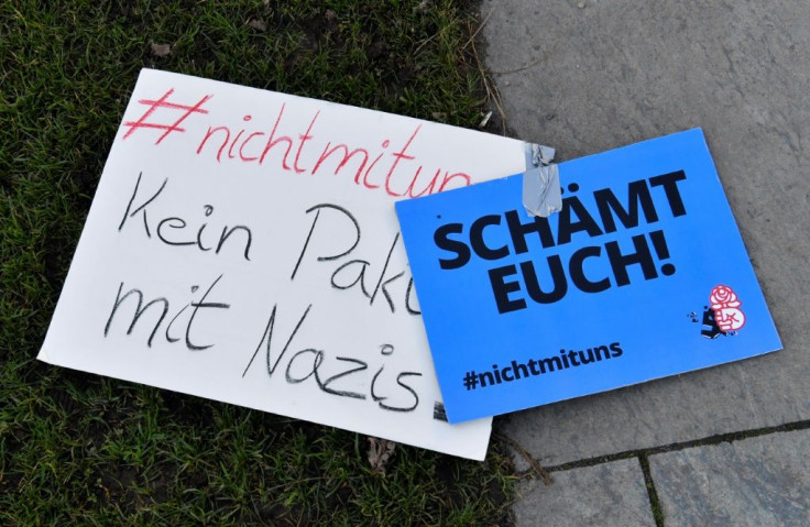 Protesters are outraged at 'pacts with Nazis'