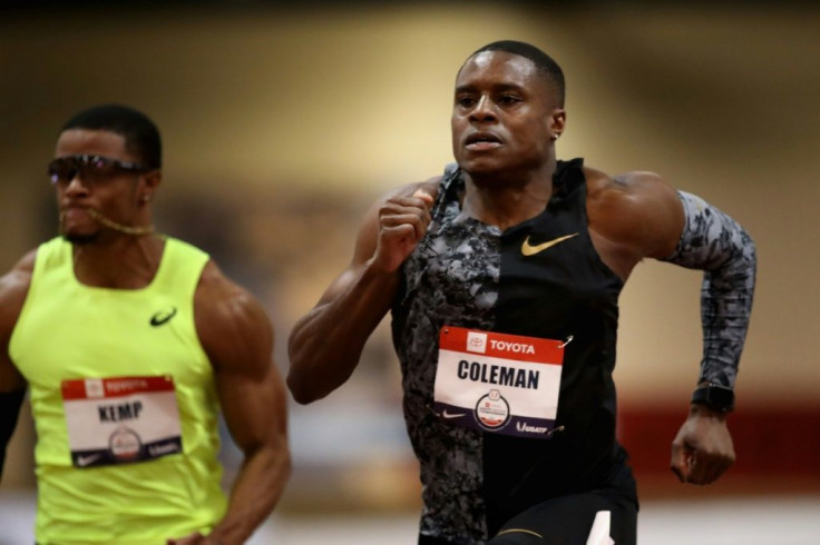 Christian Coleman (right) just missed out on a world record but cruised to victory in the 60m at the USA Indoor Championships