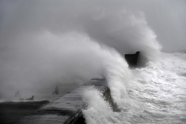 Thousands of people were without power in France as the storm whipped through northwestern regions including Finistere