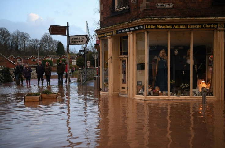 Five 'severe' flood warnings remain in place around the River Teme in Worcestershire in western England