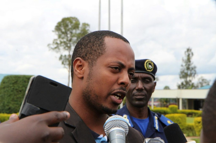 Rwandan musician Kizito Mihigo, pictured speaking to the media after being arrested in April 2014 on charges of threatening state security