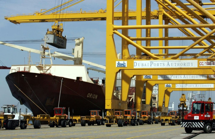 State-owned parent company Port and Free Zone World has offered to acquire the 19.55 percent of DP World's shares traded on the Nasdaq Dubai; A file picture from March 14, 2006 shows a cargo ship docked at Dubai's Jebel Ali port