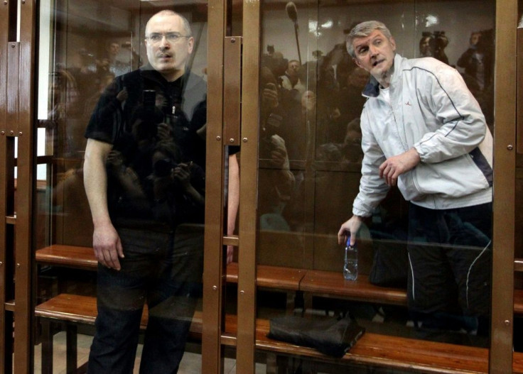 Khodorkovsky, left, and his business partner Platon Lebedev, right,  both spent a decade in jail for corruption. Putin unexpectedly pardoned Khodorkovsky in 2013