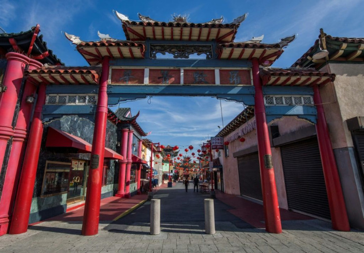 A deserted Los Angeles Chinatown