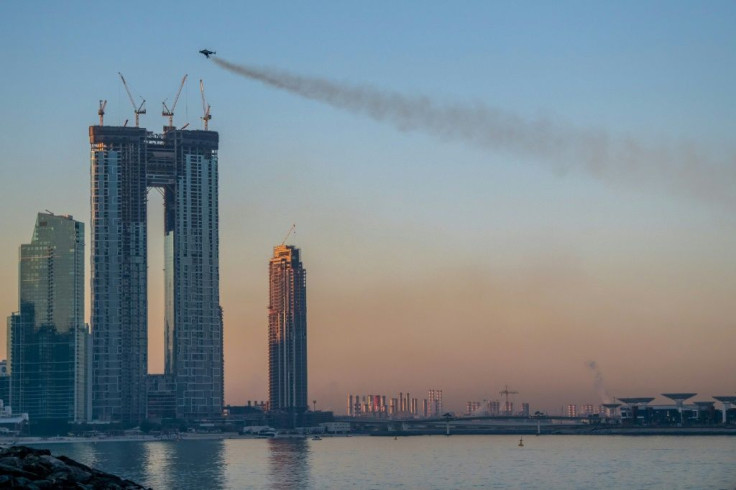 Reffet soared to heights of up tp 1,800 metres (nearly 6,000 feet) over the skyscrapers of Dubai