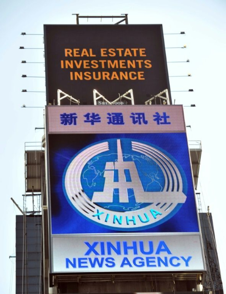 An electronic billboard in 2011 promotes Xinhua, the news agency operated by the Chinese government, in New York's Times Square