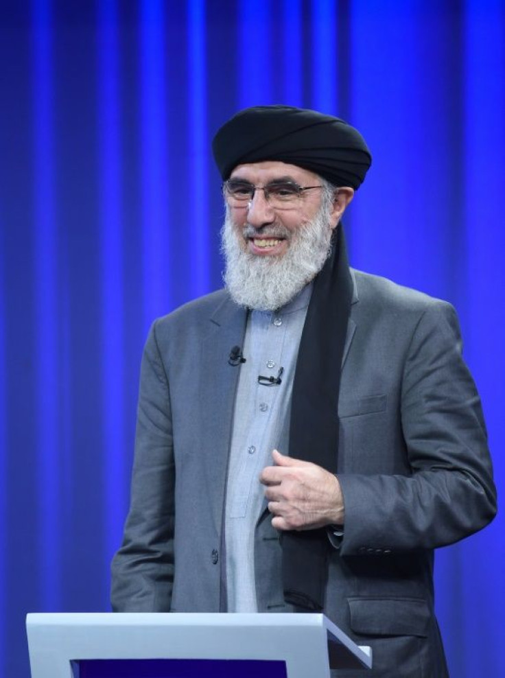 Afghan warlord-turned-politician Gulbuddin Hekmatyar -- seen here in September 2019 -- also rejected the election result
