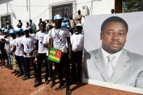 Support: President Faure Gnassingbe seems on track for victory in Saturday's elections in Togo -- his family has ruled the country since 1967