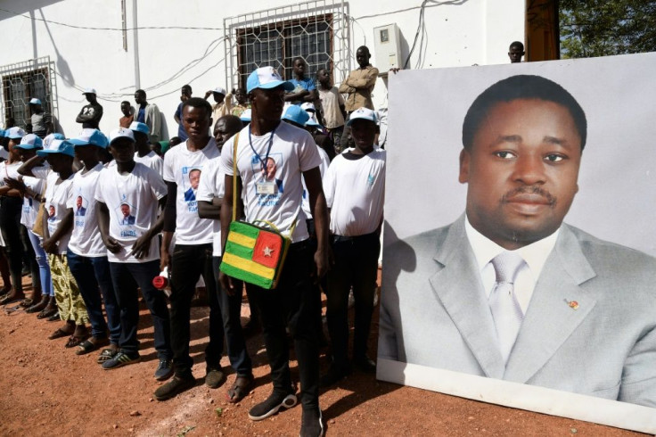 Support: President Faure Gnassingbe seems on track for victory in Saturday's elections in Togo -- his family has ruled the country since 1967
