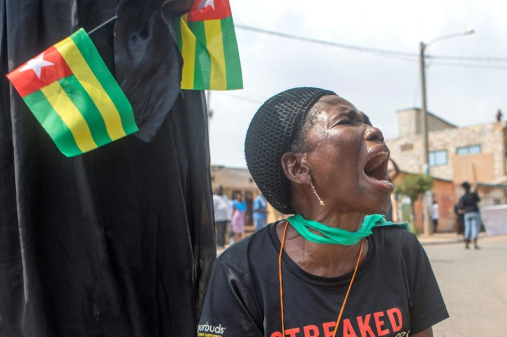 An anti-Gnassingbe demonstration in Lome in 2018. Weekly opposition protests eventually petered out, leaving Gnassingbe firmly in control.