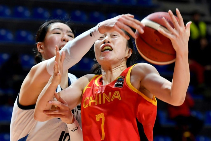 China's Shao Ting in action against South Korea during an Olympic qualifying tournament in Belgrade