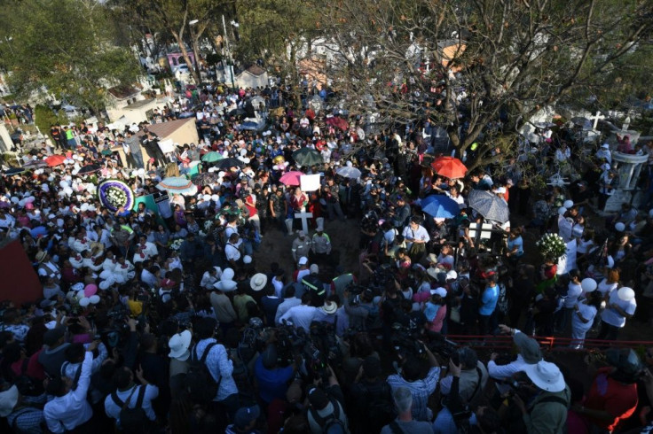 Thousands of mourners gathered for the girl's funeral in Mexico City on February 18