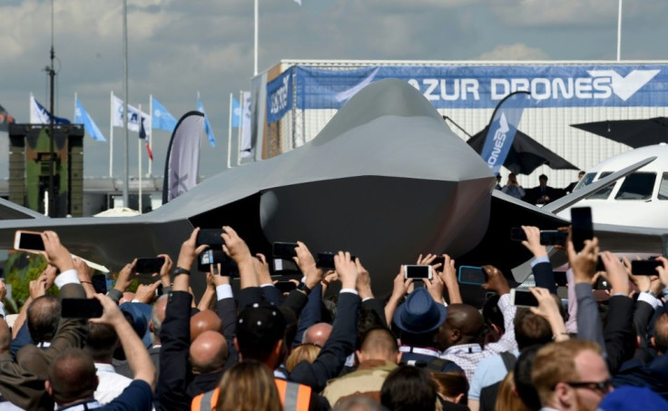A full-scale model of the Future Combat Air System (FCAS) jet at the Paris Air Show in Bourget, outside Paris, in June 2019.