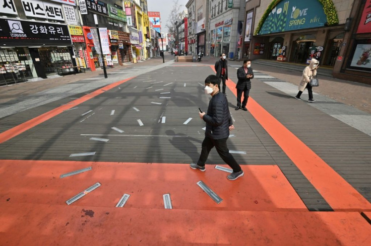The streets of Daegu in South Korea remained active on Friday despite a coronavirus outbreak