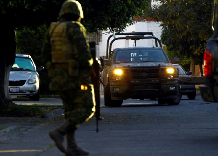 Mexican soldiers pictured taking part in a military operation in January 2014 during which Ruben Oseguera Gonzalez was arrested