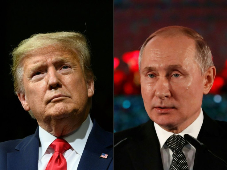 US President Donald Trump (left) has voiced anger at the latest allegations that Russian President Vladimir Putin is supporting his election