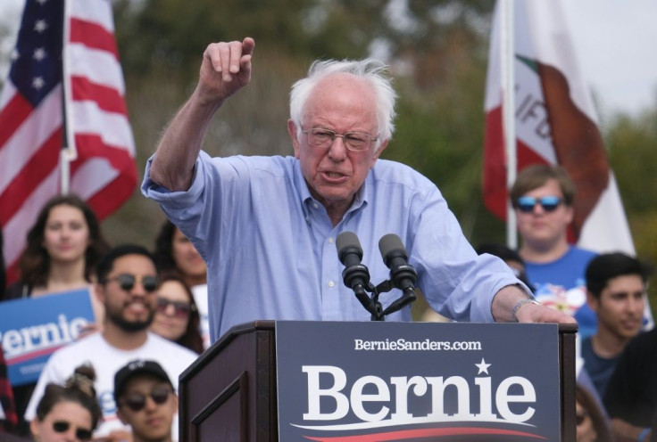 Presidential hopeful Senator Bernie Sanders speaks at a rally in Santa Ana, California on February 21, 2020