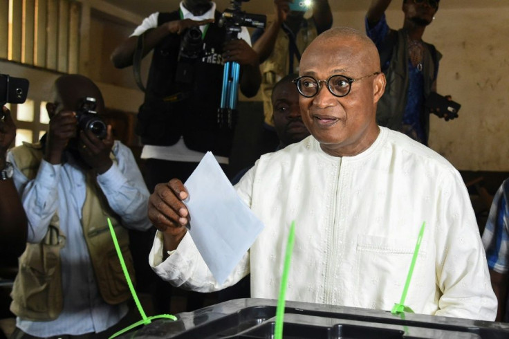 Main opposition leader  Jean-Pierre Fabre casts his vote in Lome