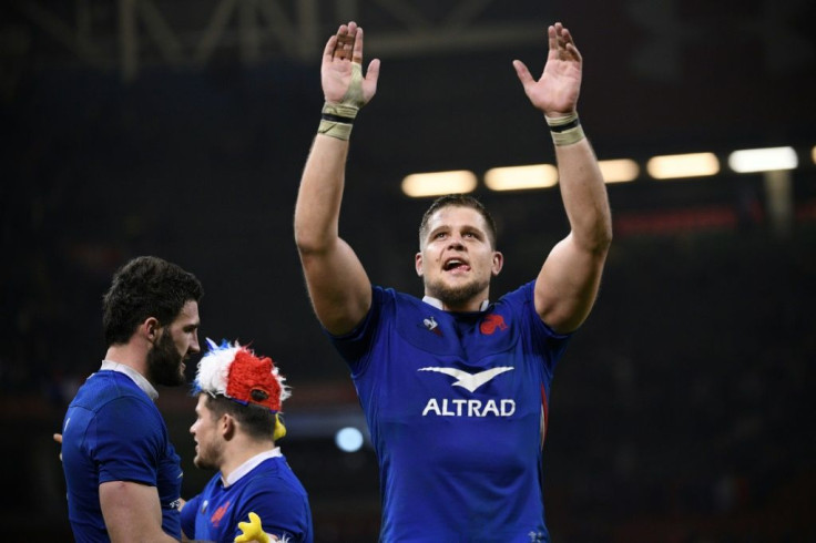France lock Paul Willemse celebrates their win