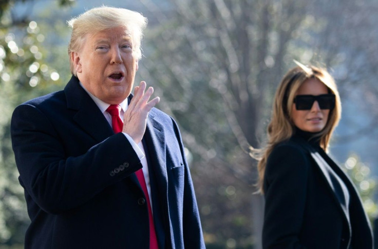 US President Donald Trump, seen with First Lady Melania Trump as they prepared on February 23, 2020 to leave the White House on a two-day trip to India, has dismissed Democratic candidate Bernie Sanders as a radical leftist