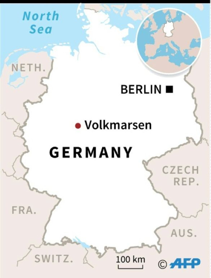 Map of Germany locating the city of Volksmarsen, where a car drove into a carnival procession, injuring several people