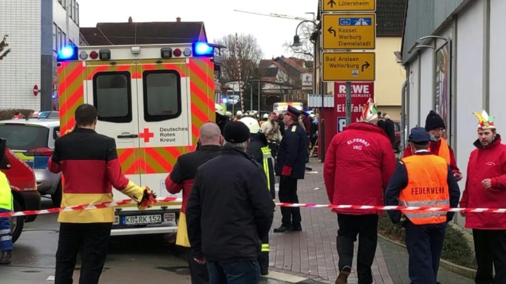 Several dozen people, including children were injured Monday when a car drove into a carnival procession in central Germany, police said